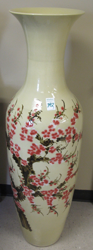 Appraisal: LARGE PAIR OF CHINESE PORCELAIN FLOOR VASES each hand painted