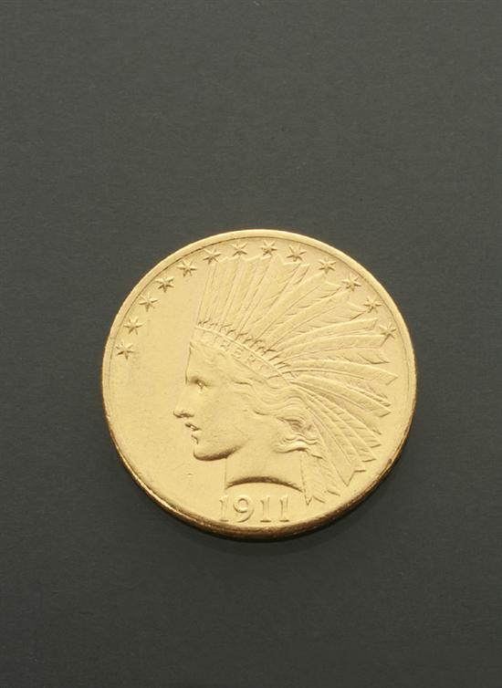 Appraisal: U S Indian Head Ten-Dollar Gold Coin Dated D