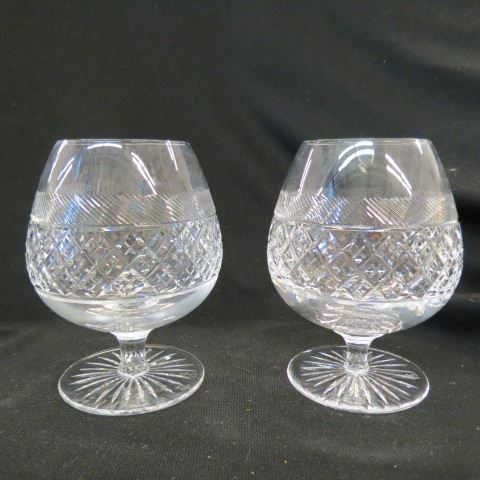 Appraisal: Pair of Tudor Cut Crystal Brandy Glasses in original mahogany