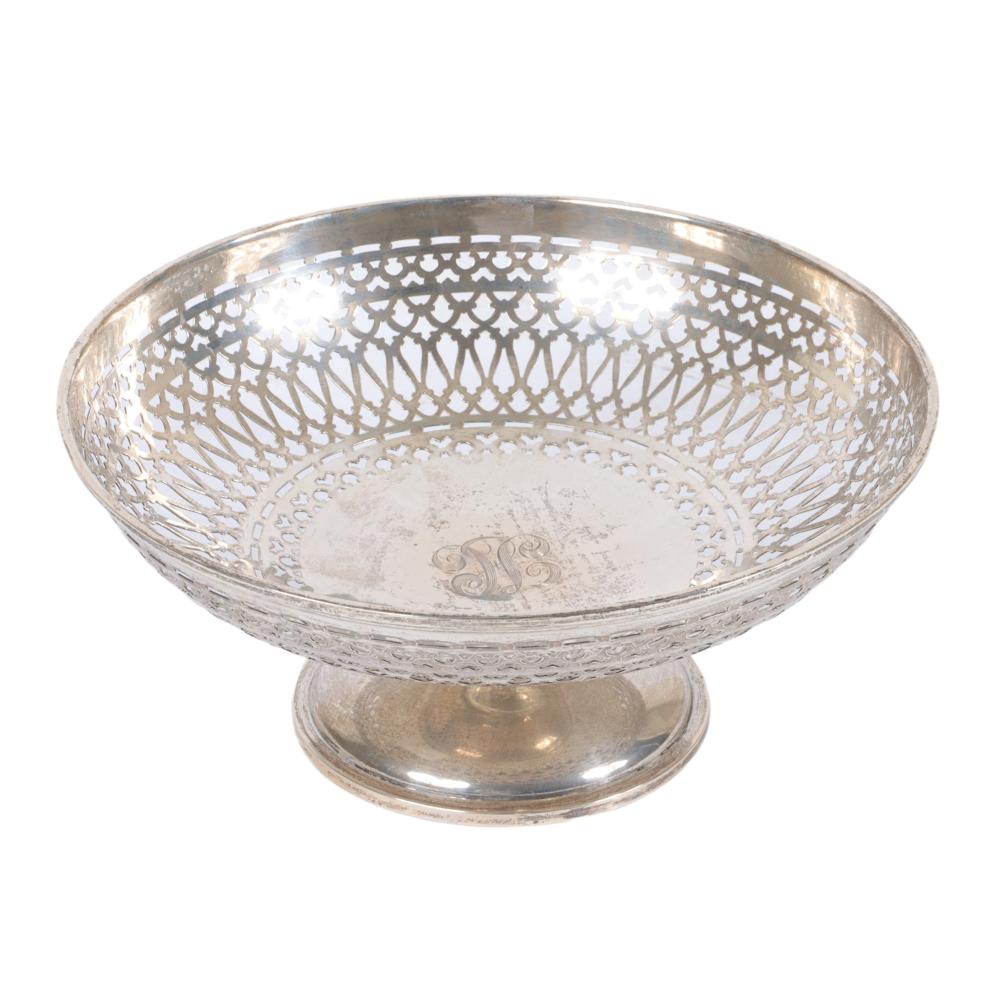 Appraisal: MERIDEN CO STERLING SILVER LATTICEWORK PEDESTAL SERVING BOWL H X