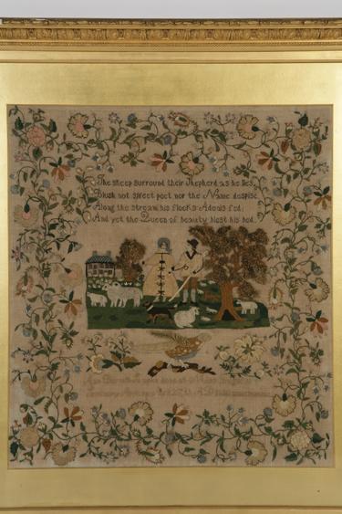 Appraisal: A VICTORIAN NEEDLEWORK SAMPLER Anne Burne's sampler done at Miss