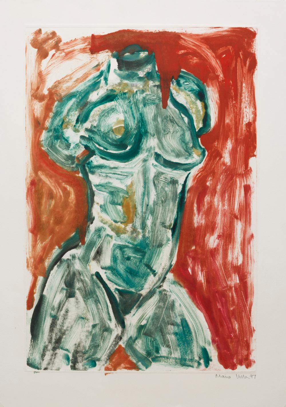 Appraisal: Mario Villa Nicaraguan New Orleans - Nude Female Torso monotype