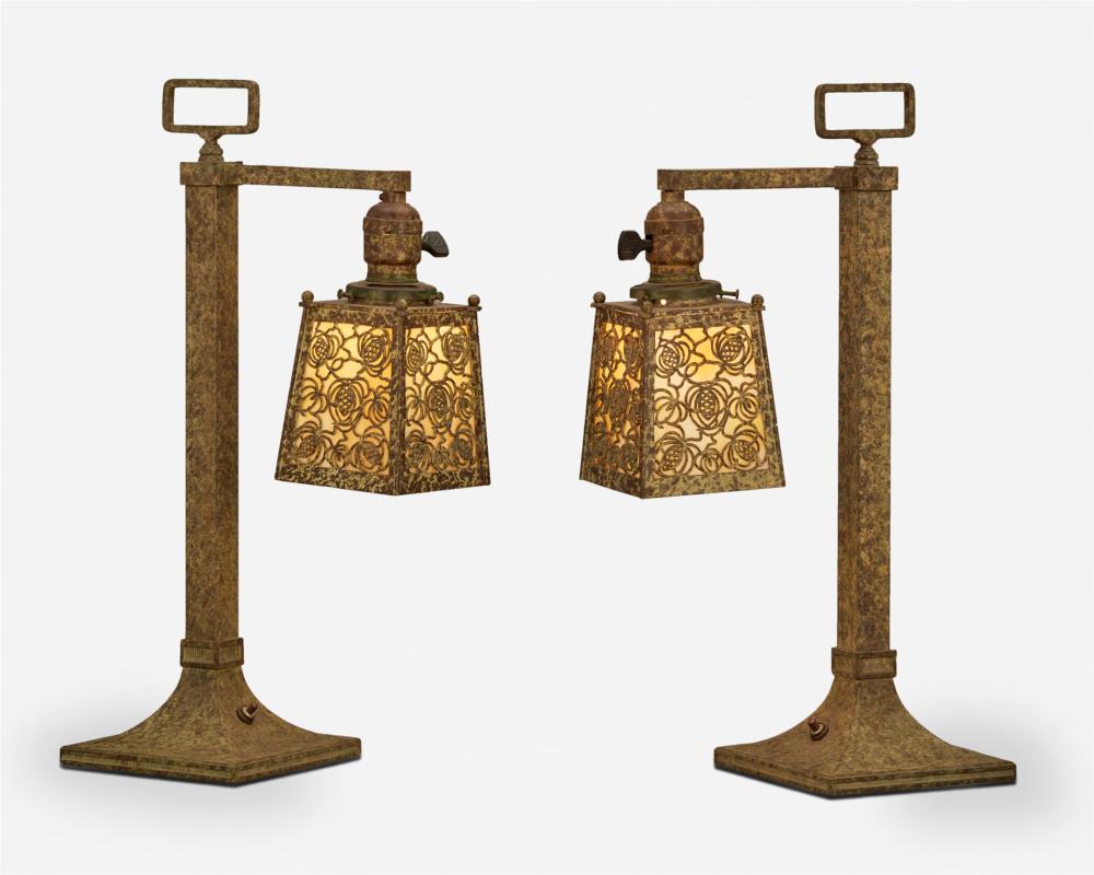 Appraisal: A pair of Bradley Hubbard Arts and Crafts desk lamps