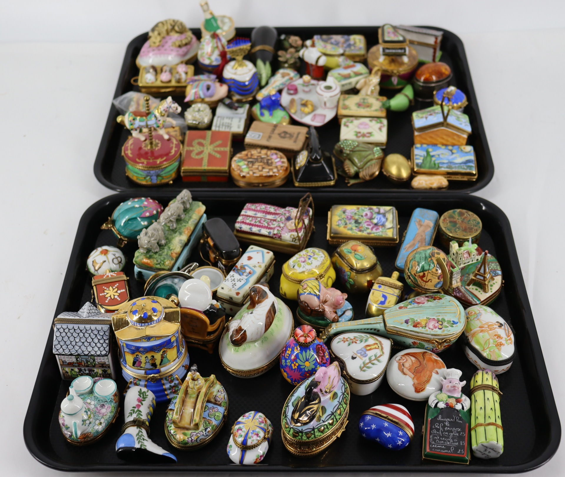 Appraisal: A COLLECTION OF LIMOGES SIMILAR PORCELAIN BOXES assorted Limoges porcelain