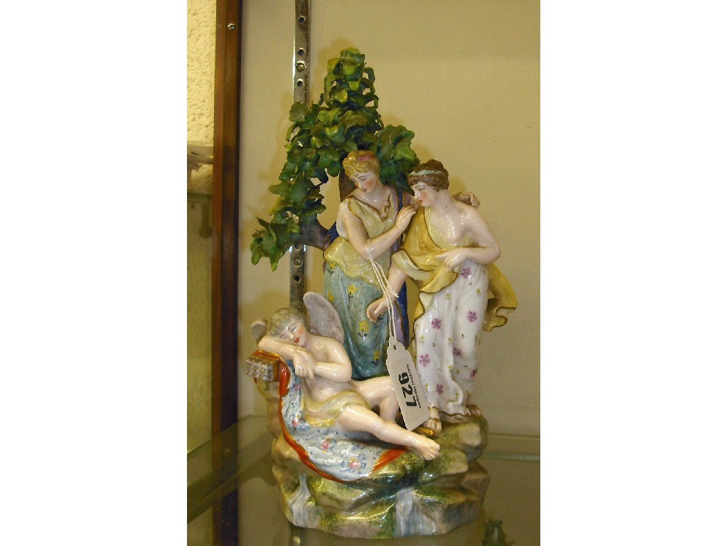 Appraisal: th century Derby figural group depicting two female figures overlooking