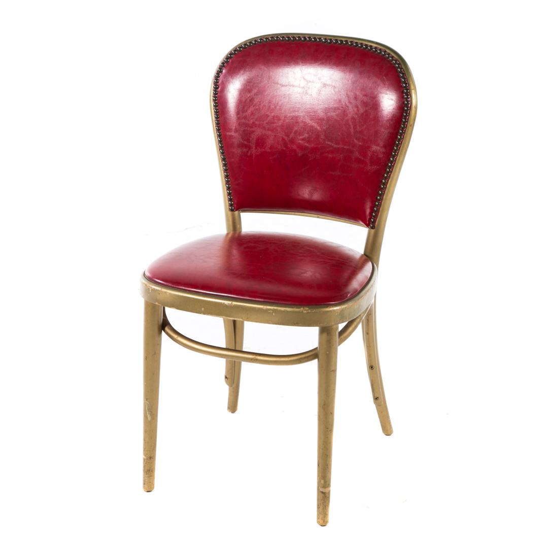 Appraisal: Thonet giltwood crimson uphol sample side chair tack upholstered Thonet