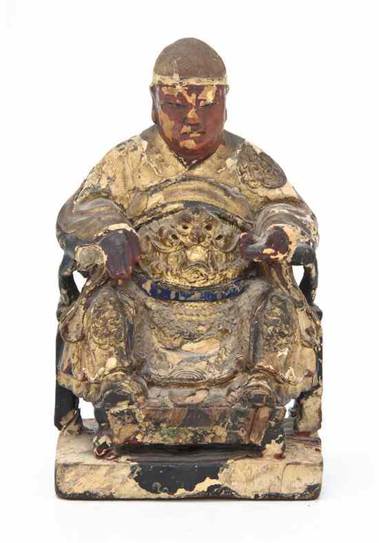 Appraisal: A Chinese Carved Wood Figure of a General depicted in