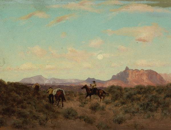 Appraisal: Charles Dormon Robinson - Cowboys with Pack Horses signed 'CD