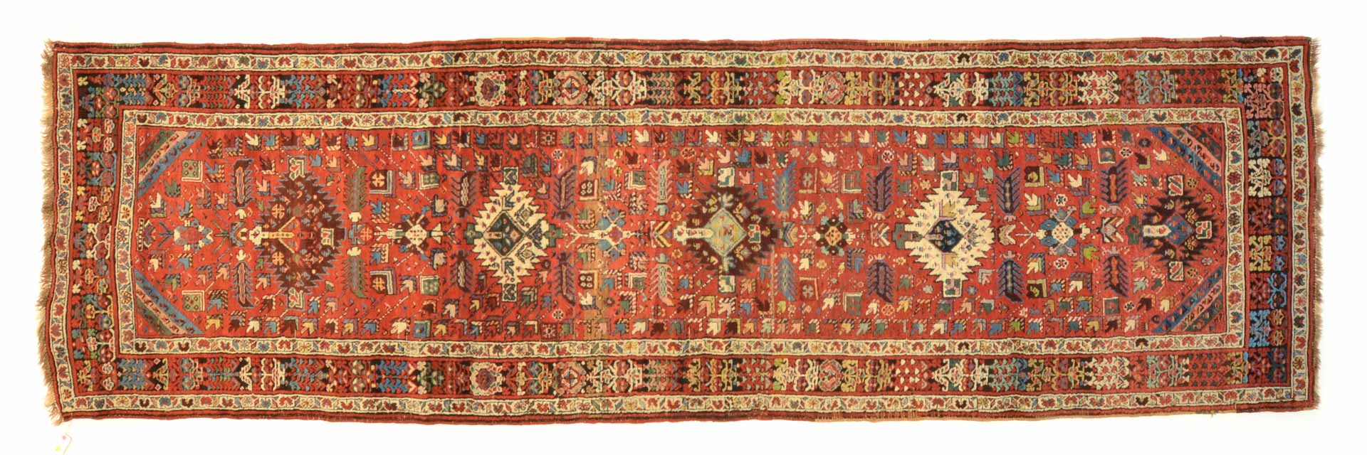 Appraisal: Unusual Antique Herez runner approx x Persia circa Condition Excellent