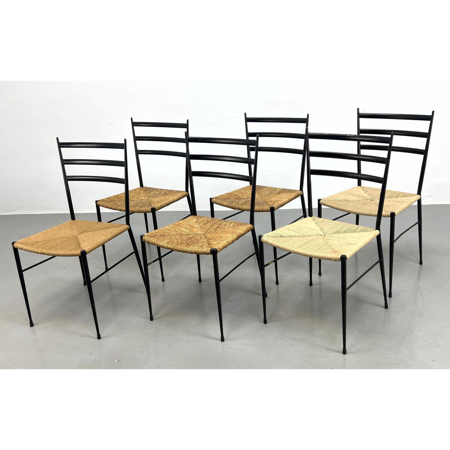 Appraisal: Gio Ponti style Aluminum Superlegga chairs Dimensions H inches W