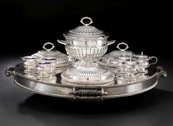 Appraisal: Large English Silverplate Sunday Supper Service third quarter th century