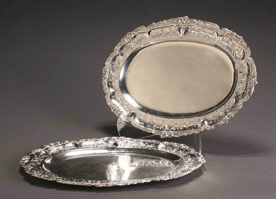 Appraisal: Pair of Elizabeth II Silver Platters Maker's mark CS RS