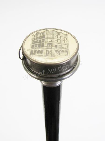 Appraisal: Advertising Tape Measure Cane solid ebony shaft handle with self