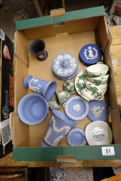 Appraisal: A collection of Wedgwood Jasperware in various colours including tri