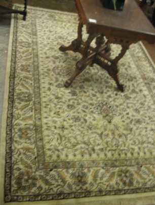 Appraisal: HAND KNOTTED ORIENTAL CARPET Indo-Persian overall floral design on antique