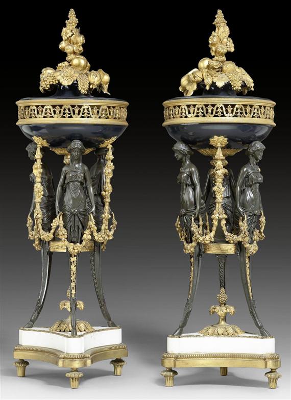 Appraisal: PAIR OF BRULE-PARFUMS Louis XVI style signed HENRY DASSON Henry