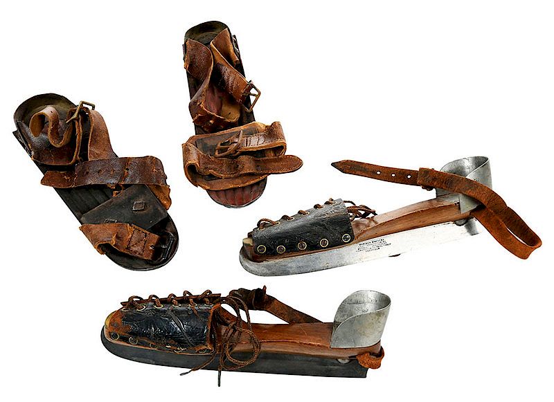 Appraisal: Two Pairs Signed Antique Ice Skates American and British mid