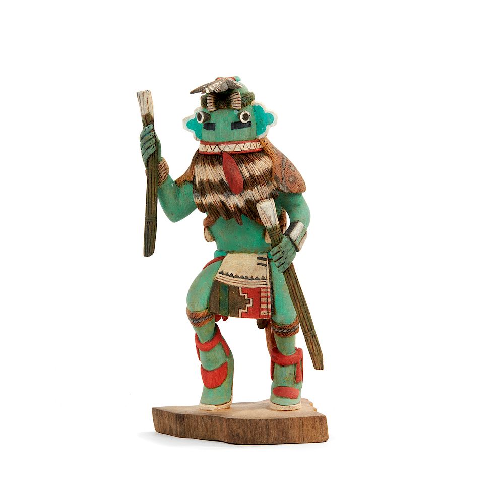 Appraisal: Hopi Blue Whipper Kachina Sakwa Hu William Kootswatewa Hopi Blue