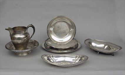 Appraisal: Group of Seven Sterling Trays together with a Sterling Water