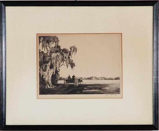 Appraisal: Alfred Hutty South Carolina - DAY'S END etching with drypoint