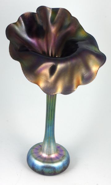 Appraisal: Louis Comfort Tiffany favrile 'Jack in the Pulpit' blue iridescent