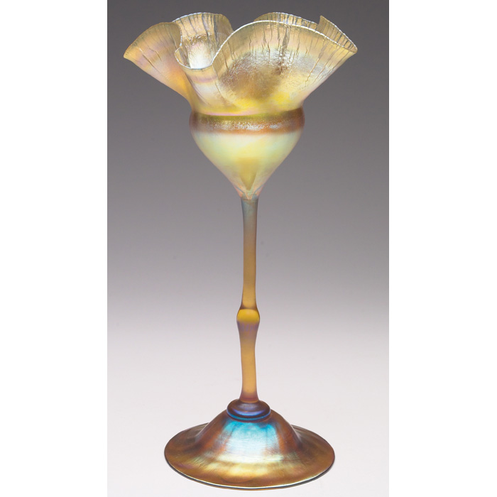 Appraisal: Good L C Tiffany vase floriform in gold favrile glass