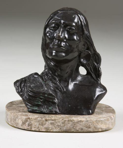 Appraisal: After Charles Marion Russell USA - bronze portrait bust of