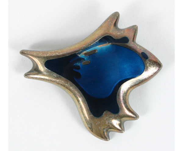 Appraisal: Georg Jensen sterling brooch pin with enamel inlay designed by