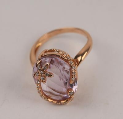 Appraisal: A kunzite and diamond dress ring set in ct yellow