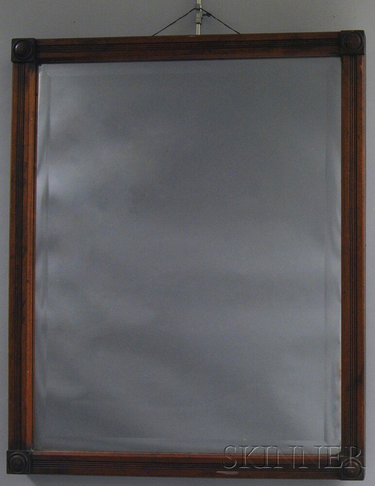 Appraisal: Renaissance Revival Walnut Beveled Glass Mirror America late th century