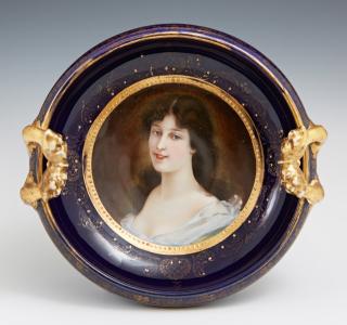 Appraisal: Royal Vienna Gilt Decorated Cobalt Portrait Bowl late th c