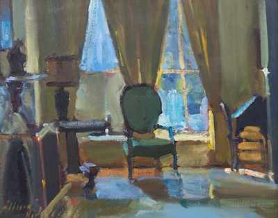 Appraisal: Addison Hodges American b th Century Interior scene Oil on