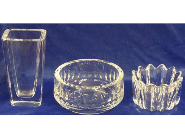 Appraisal: Collection of quality clear crystal vases or flower bowls all