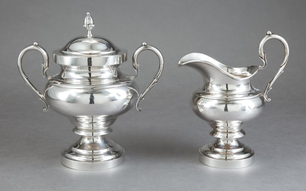 Appraisal: American Classical Coin Silver Covered Sugar and Creamer Baldwin Gardiner