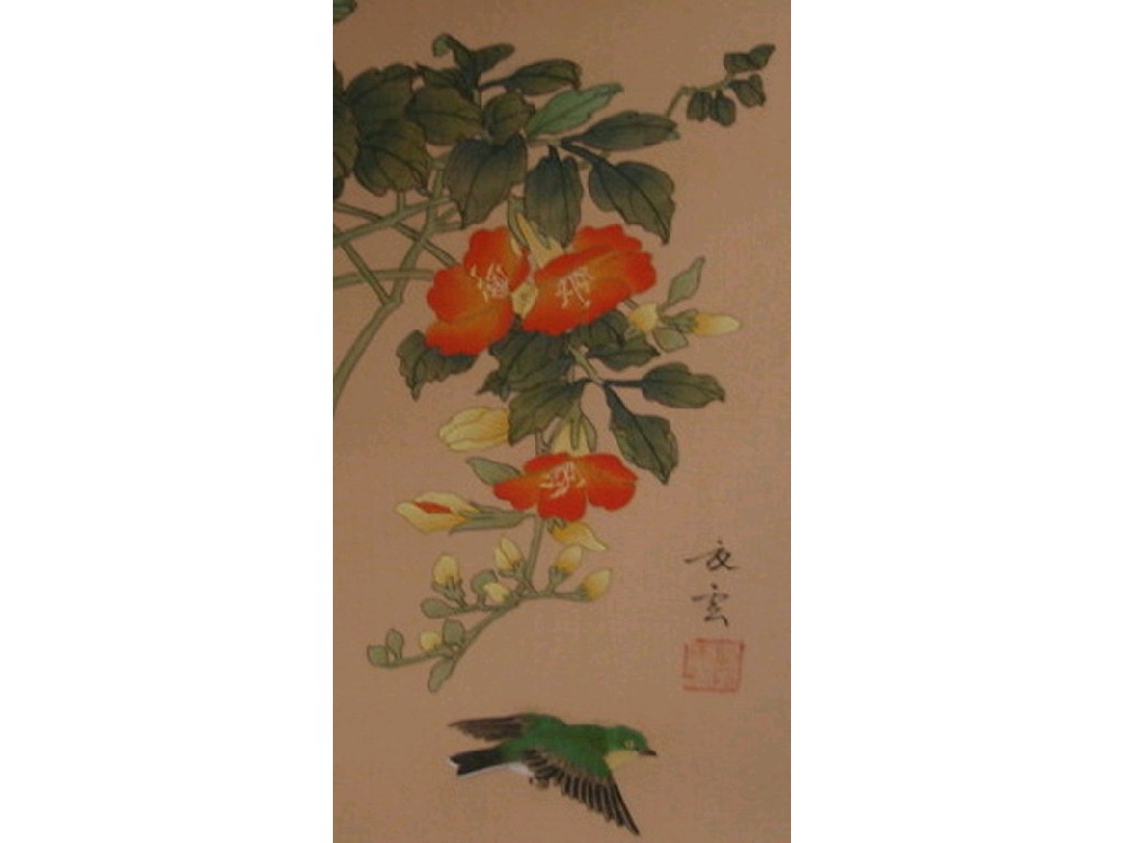 Appraisal: Assorted oriental watercolours on size mainly ornithological subjects