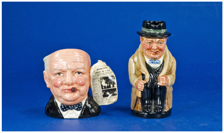 Appraisal: Royal Doulton Character Jug D Winston Churchill And D Winston