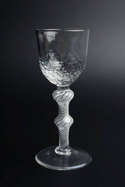 Appraisal: AN TH CENTURY WINE GLASS c the bowl with honeycomb