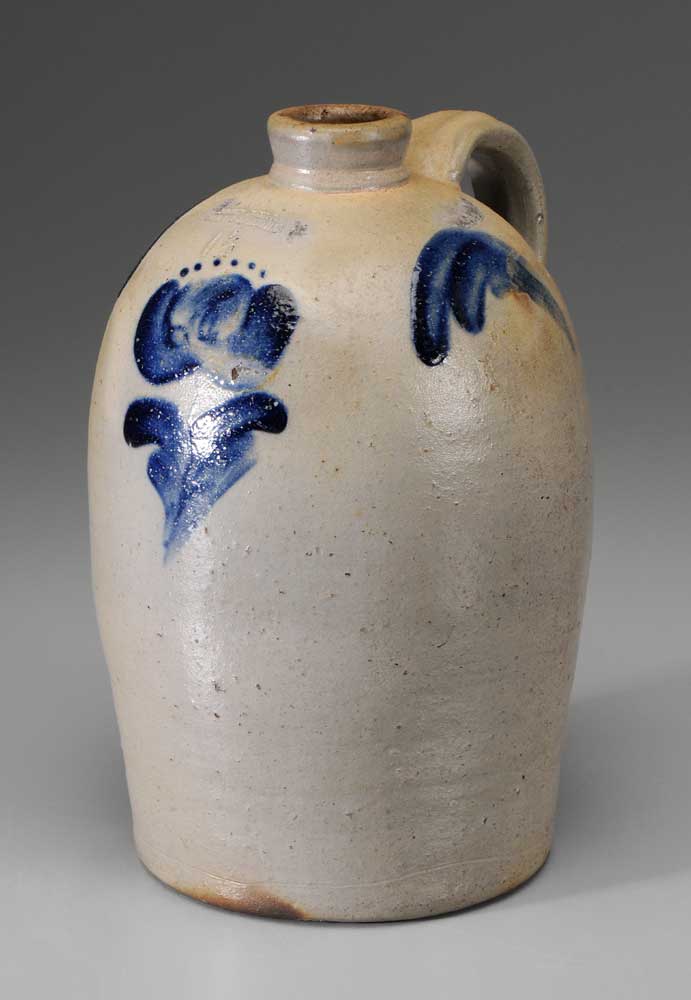 Appraisal: John Bell Stoneware Jug Waynesboro Pennsylvania - cobalt flourishes flanking