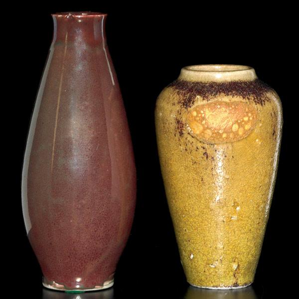 Appraisal: DEDHAM CHELSEA KERAMIC ART WORKS Two experimental vases by Hugh