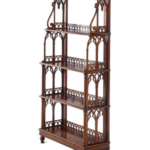 Appraisal: A Regency Rosewood Five-Tier Open Bookcase in the Gothic Taste