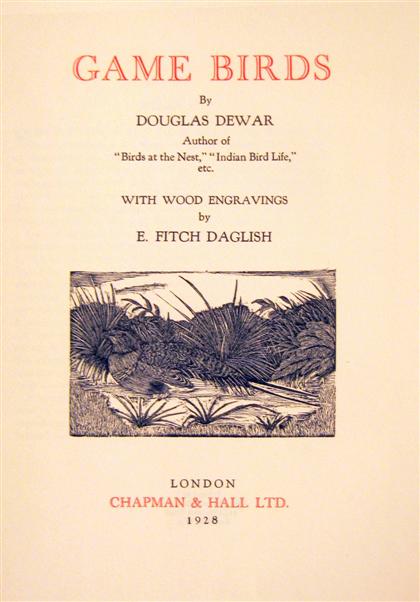 Appraisal: vol Daglish E Fitch illustrator Dewar Douglas Game Birds London