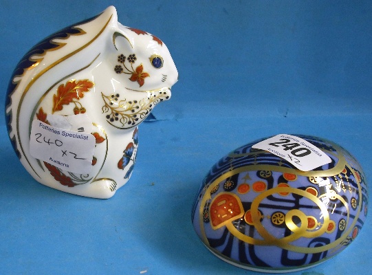 Appraisal: Royal Crown Derby Paperweights Squirrel and Computer Mouse boxed