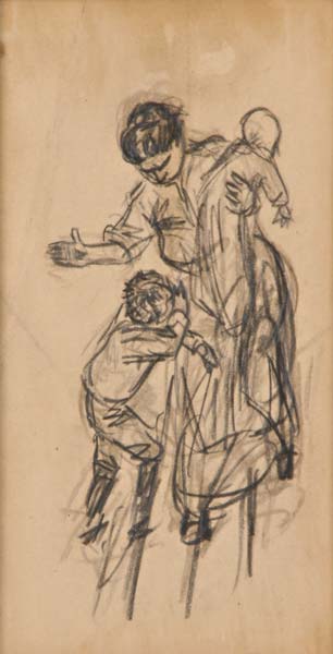 Appraisal: William Glackens American - Mother and Children Charcoal on paper