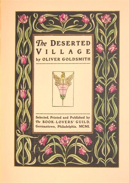 Appraisal: vol The Book Lovers' Guild Goldsmith Oliver The Deserted Village