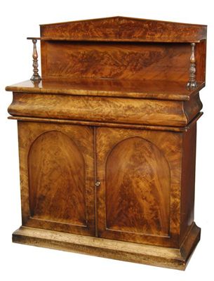 Appraisal: A Victorian mahogany chiffonier the raised back on baluster and