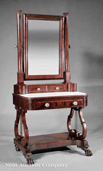 Appraisal: A Fine American Classical Carved Mahogany Dressing Table early th