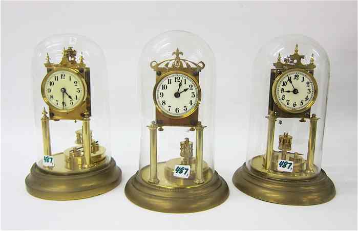 Appraisal: THREE -DAY ANNIVERSARY CLOCKS German early th century all having