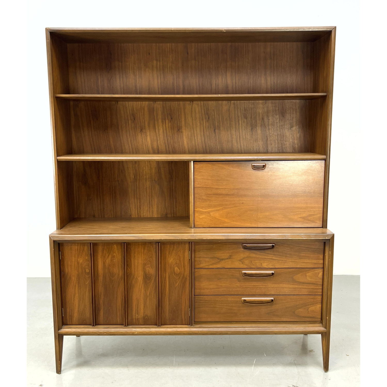 Appraisal: American Modern Bookcase Sideboard Cabinet Drop front bar Dimensions H