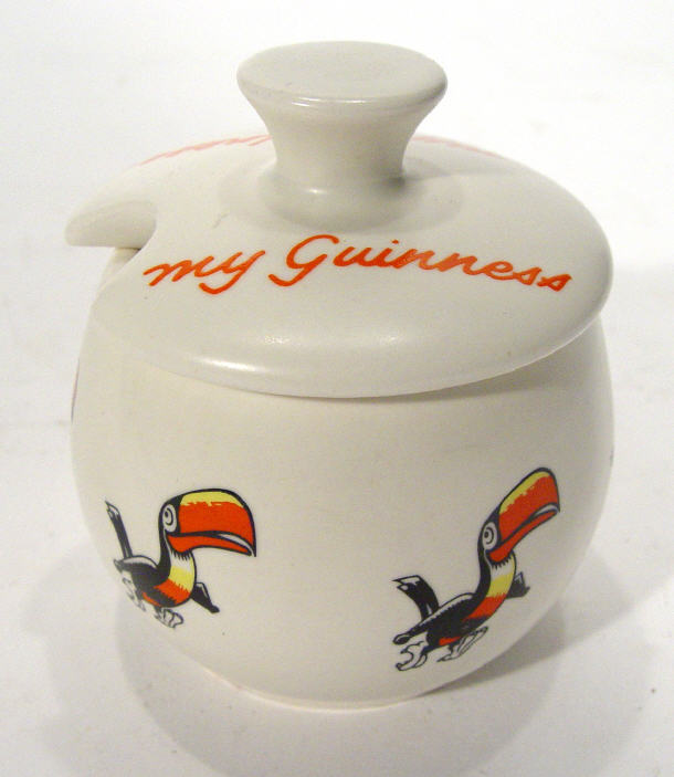 Appraisal: Carltonware Guiness mustard pot and cover transfer printed with toucans