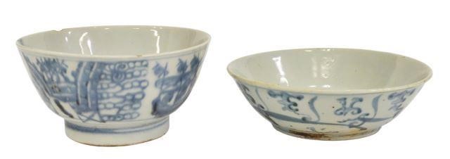 Appraisal: lot of Chinese Export porcelain bowls with blue underglaze decoration